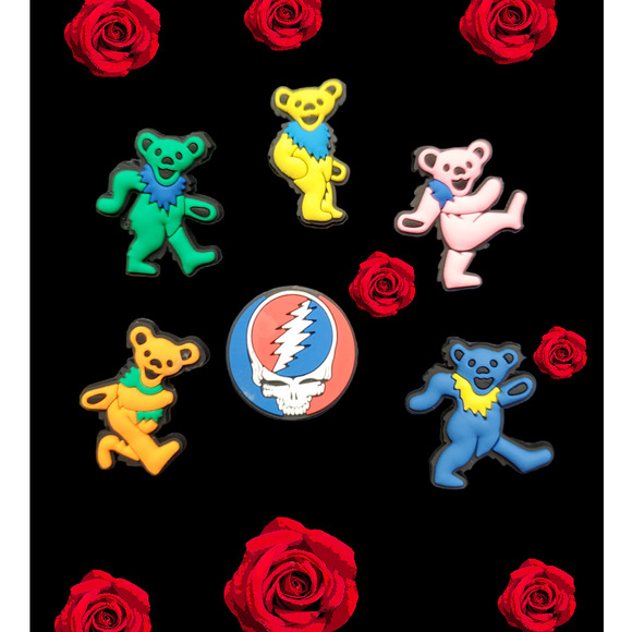 Unbranded Other - Grateful Dead Croc Charms - Steal Your Face - Dancing Bears - 6 Pieces